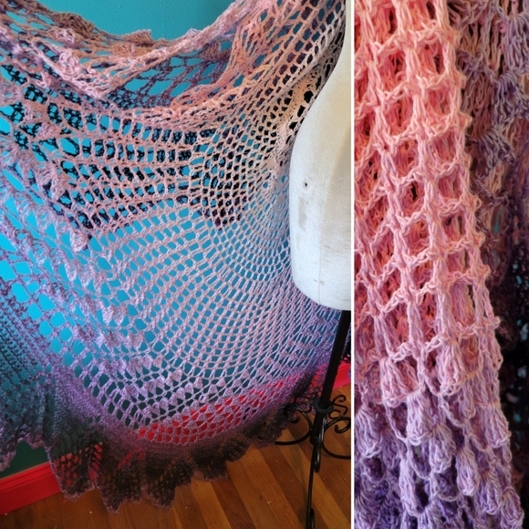 SOLD Purple Ombre Circle Festival Maxi Best Jacket - Picture 4 of 10